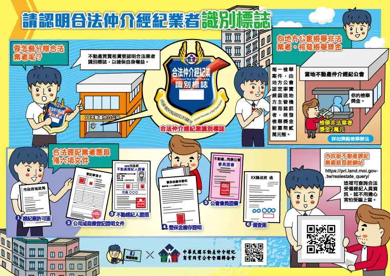 請認明合法仲介經紀業者識別標誌宣導海報